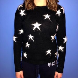 Distressed Aeropostale Black & White Star Sweater